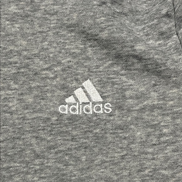 Adidas Heather Gray Hoodie with White Accents - Picture 2 of 5